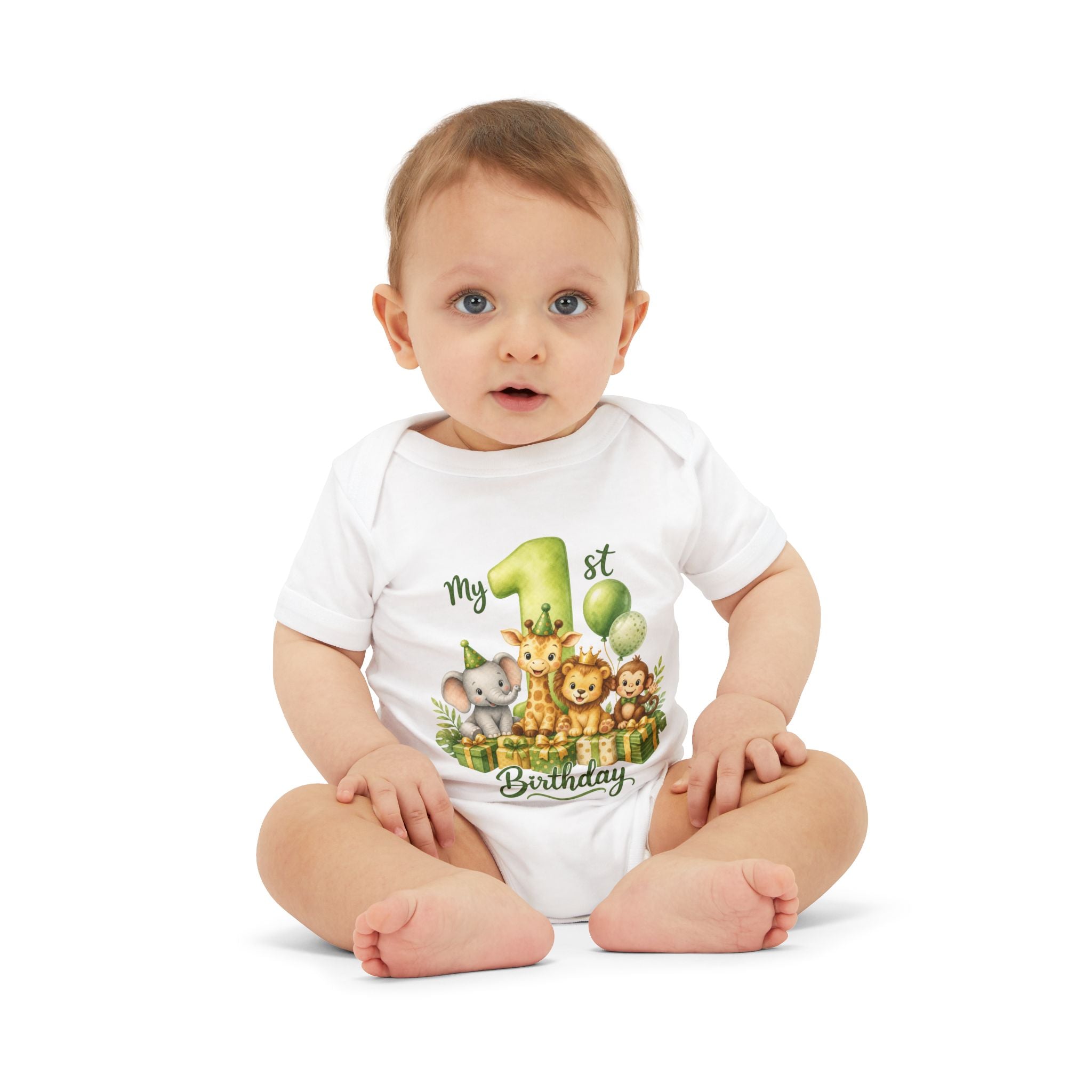 My 1st Birthday Baby Onesie - Jungle Safari Animal First Birthday Outfit