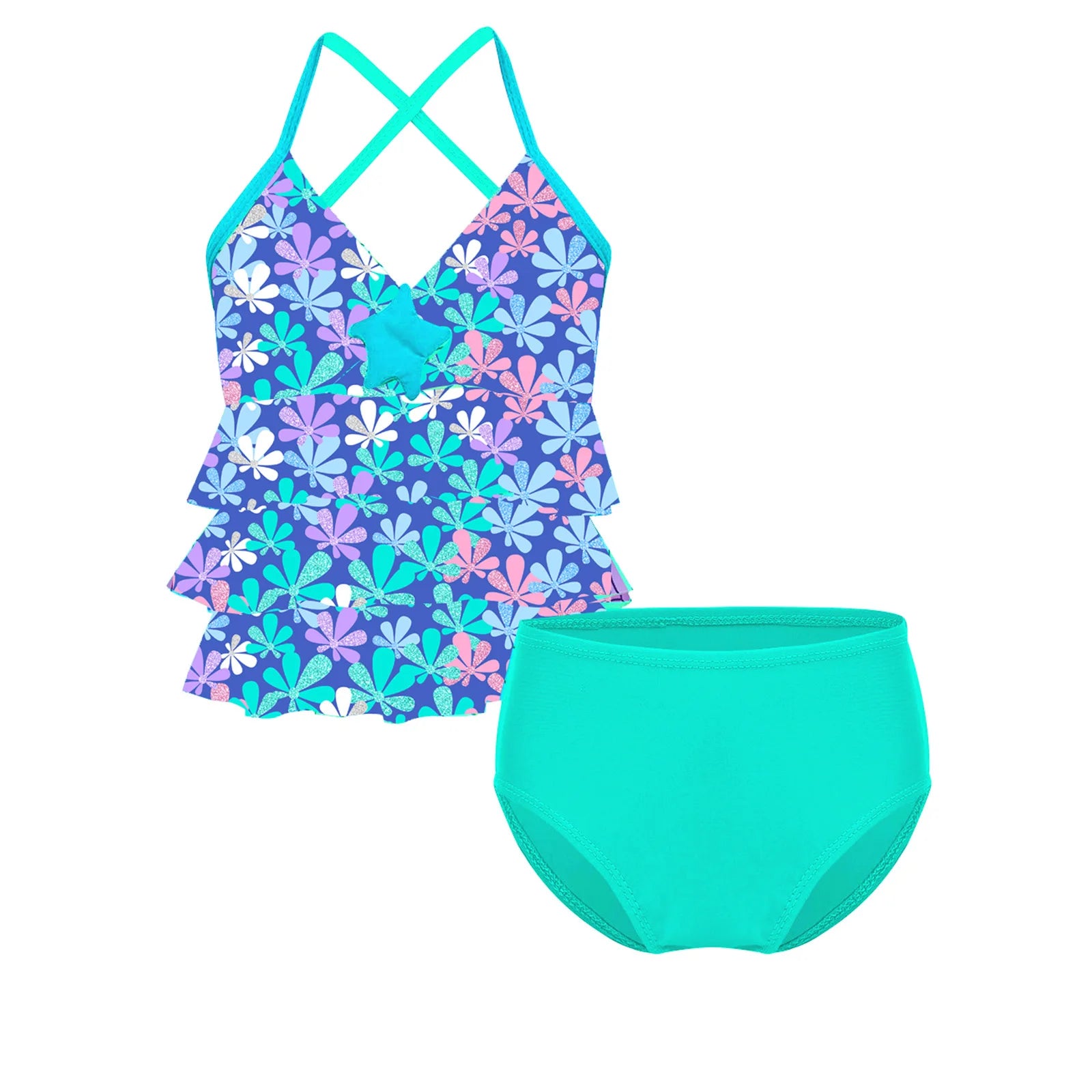 Kids Girls Mermaid Swimsuit Bathing Suit Bikini 2pc Set Swimwear Children's Swimsuit Baby Clothes Summer Beachwear Holiday Sets