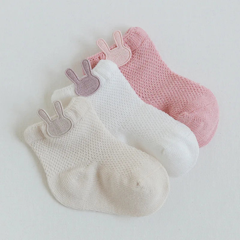 3 Pairs 0-5Y Baby Socks, Children's Socks, Thin Cotton, Breathable Mesh, Baby Socks, Boneless Baby Socks, Cute Accessories Socks