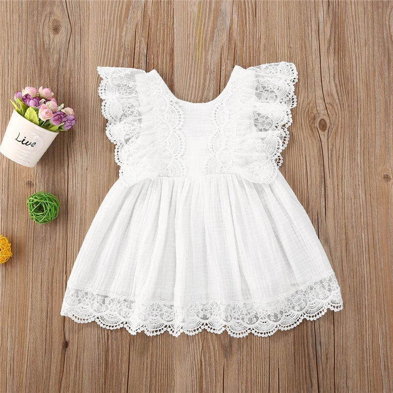 New Summer Toddler Kids Baby Girl Clothes Sister Matching Outfits Lace Tutu Romper Jumpsuit / Lace Floral Dress Sundress Set