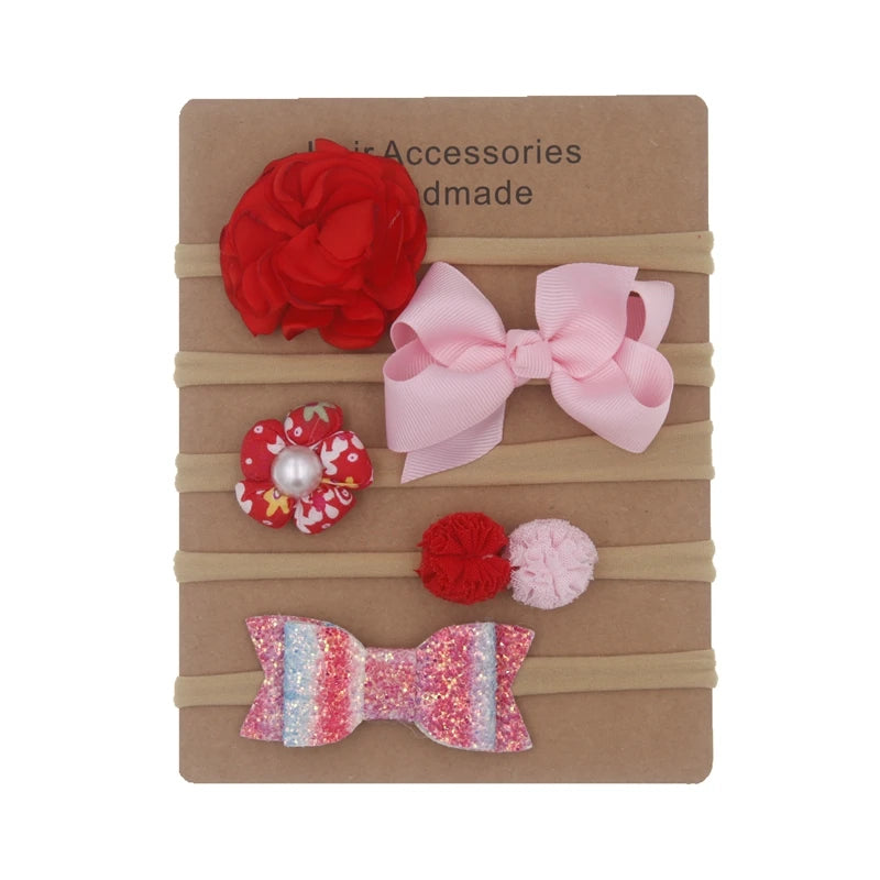 Baby Headbands Newborn hair Bows Kids Toddler headband Elastic Hair Band headwear children Girl Hair Accessories 5pcs/lot