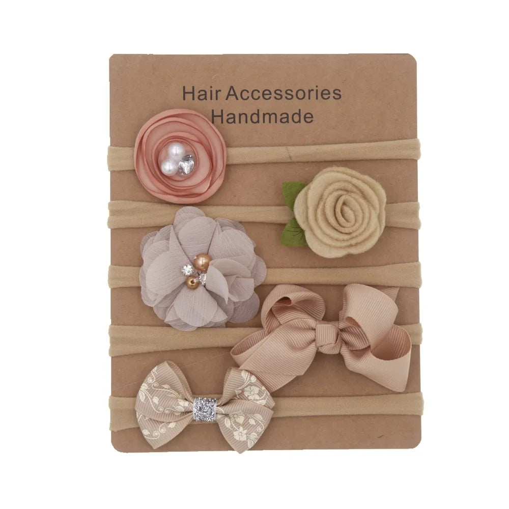 Baby Headbands Newborn hair Bows Kids Toddler headband Elastic Hair Band headwear children Girl Hair Accessories 5pcs/lot
