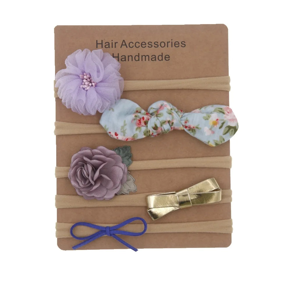Baby Headbands Newborn hair Bows Kids Toddler headband Elastic Hair Band headwear children Girl Hair Accessories 5pcs/lot