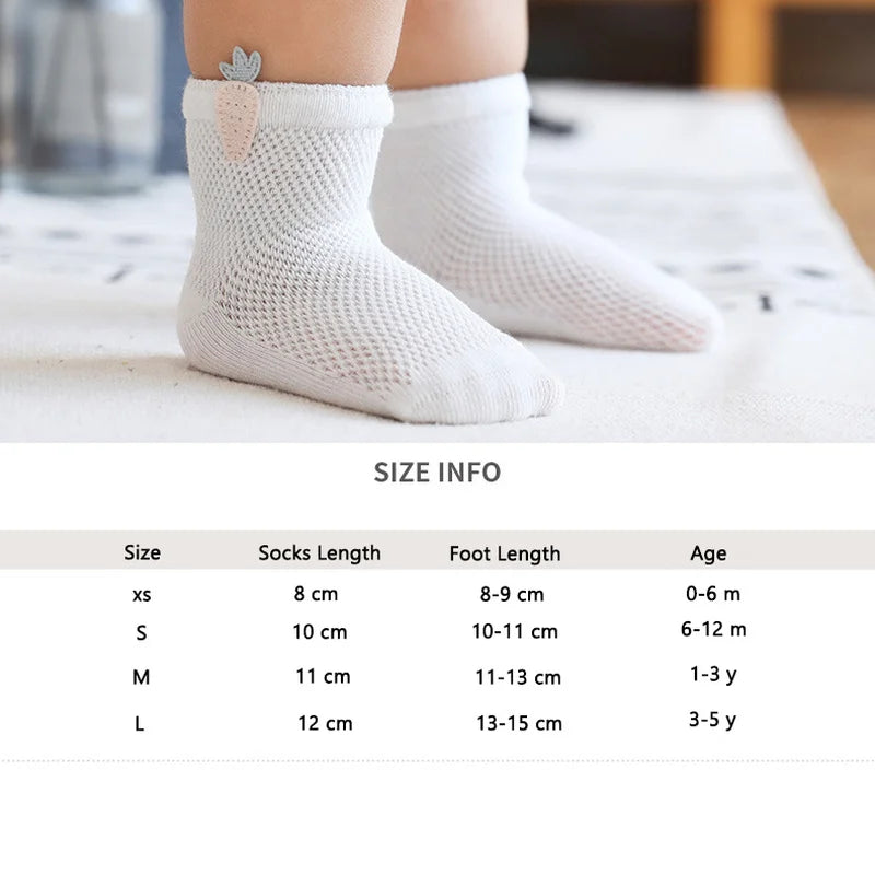 3 Pairs 0-5Y Baby Socks, Children's Socks, Thin Cotton, Breathable Mesh, Baby Socks, Boneless Baby Socks, Cute Accessories Socks