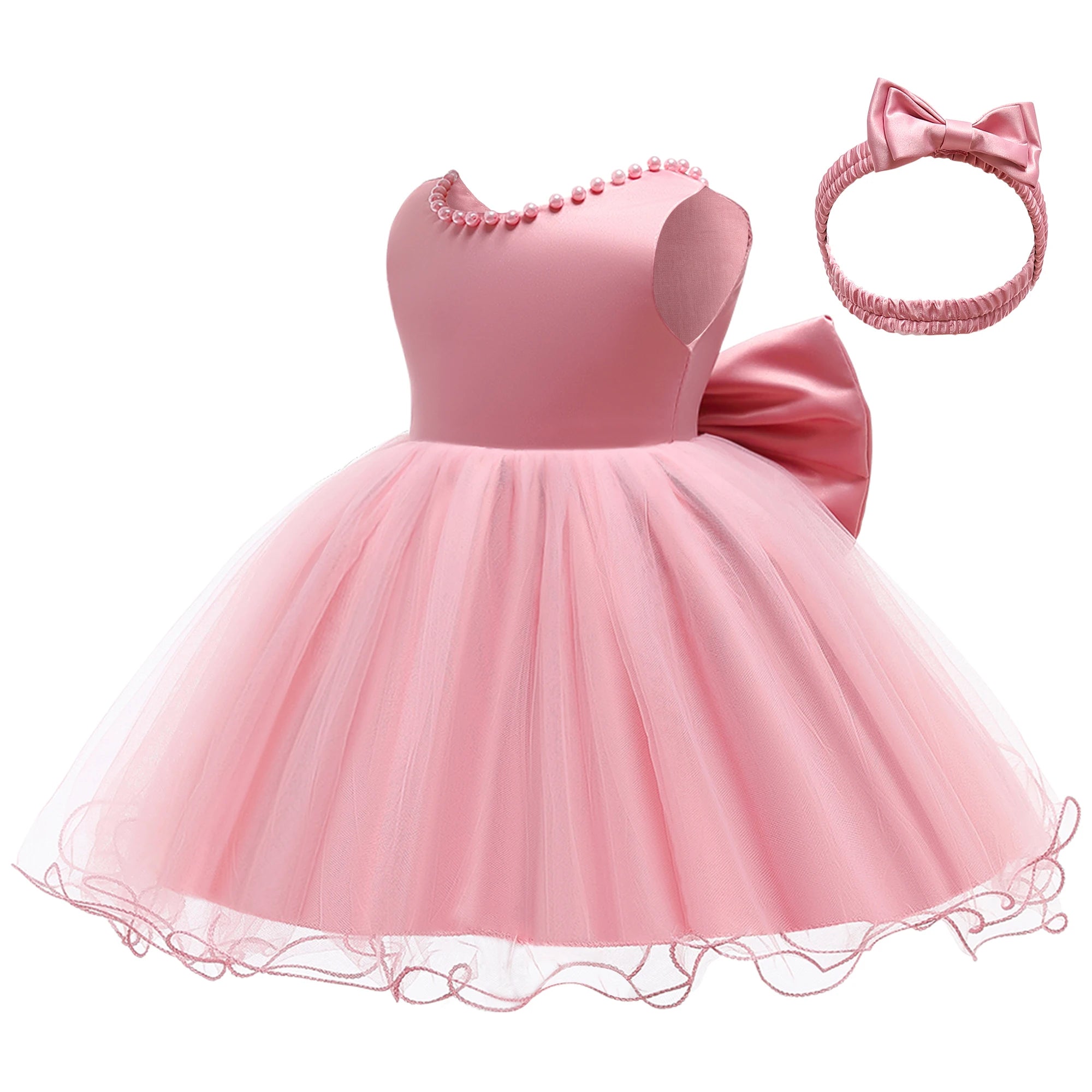 1st Year Birthday Dress Summer Newborn Baby Girls Dress For Baby Lace Dot Princess Dress Infant Wedding Party Dress 6 9 12 Month