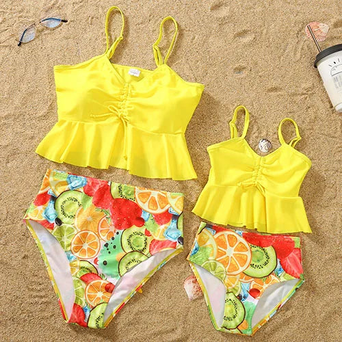 The Price is a Swimsuit Mommy And Me Clothes Family Swimwear For Mother Daughter Swimsuit Matching Bikini Women Girls Clothes