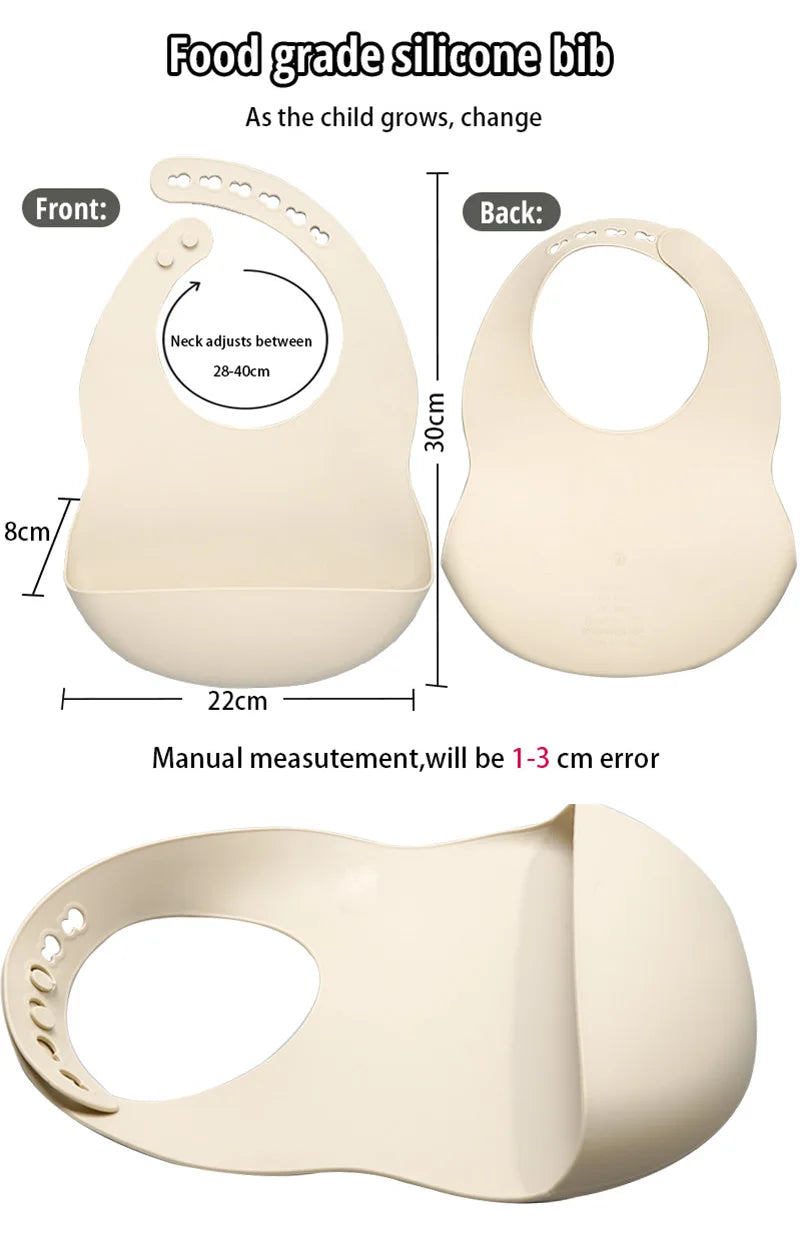 1 Pcs Soft Silicone Burp Bibs For Children Fashionable Baby Breastplate Feeding Waterproof Bibs Food Grade Newborn Accessories