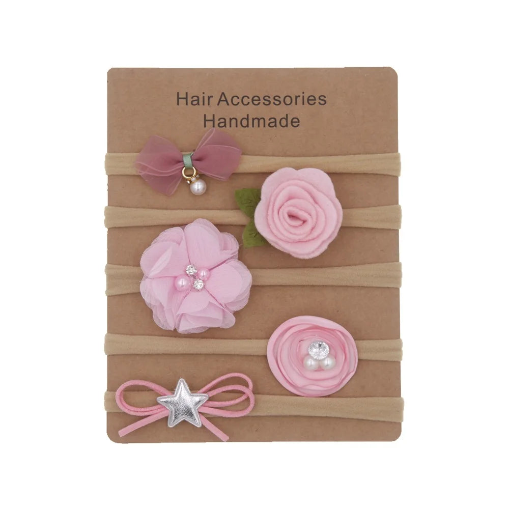 Baby Headbands Newborn hair Bows Kids Toddler headband Elastic Hair Band headwear children Girl Hair Accessories 5pcs/lot
