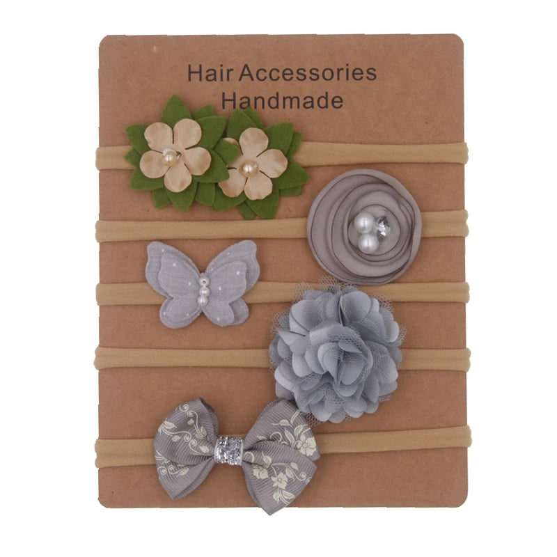 Baby Headbands Newborn hair Bows Kids Toddler headband Elastic Hair Band headwear children Girl Hair Accessories 5pcs/lot