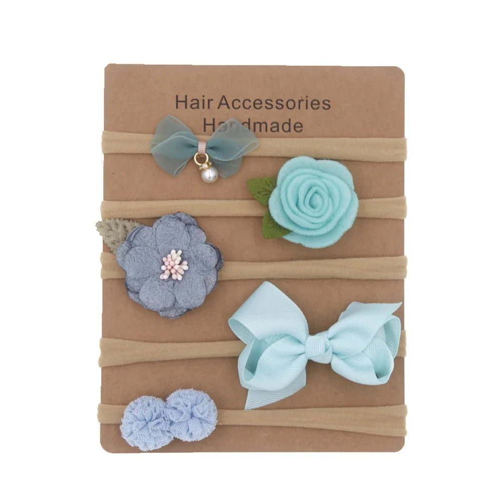 Baby Headbands Newborn hair Bows Kids Toddler headband Elastic Hair Band headwear children Girl Hair Accessories 5pcs/lot