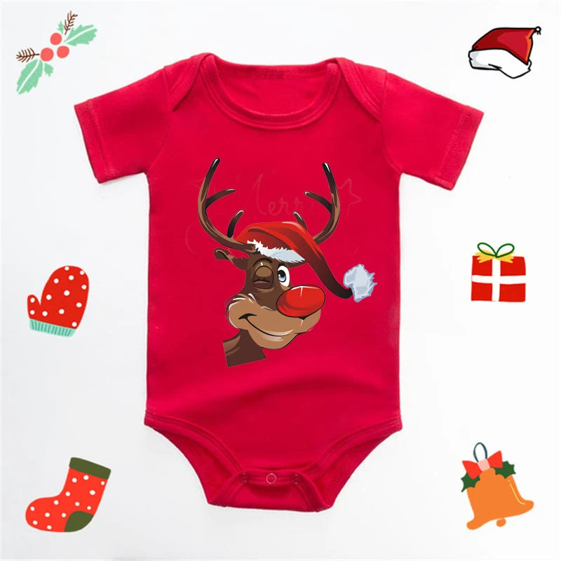 My First Christmas Baby Bodysuit Infant Baby Red 100% Cotton Christmas Romper Toddler Boys Girls New Year Clothes Drop Shipping