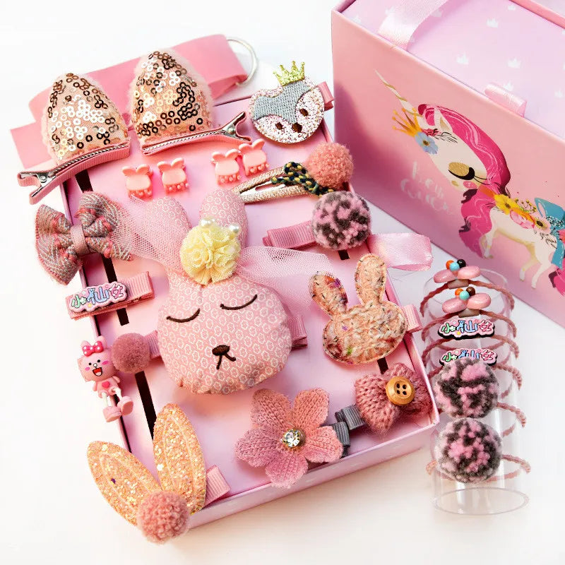 24pcs/Set Baby Hair Clips Cartoon Baby Headband Cute Bow Flower Children Hairpin Barrettes Headwear Baby Hair Accessories NO BOX