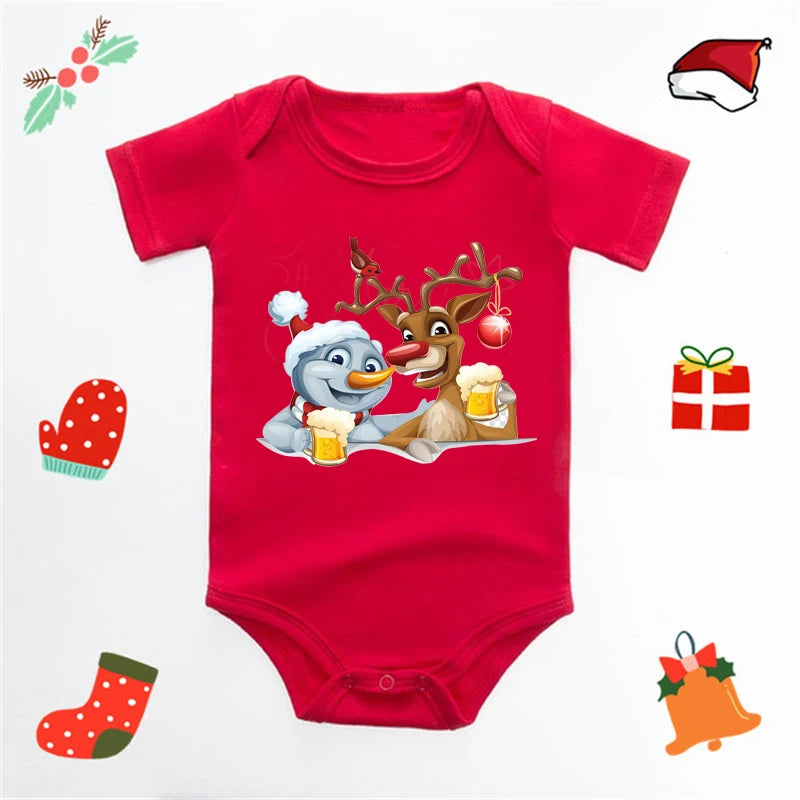 My First Christmas Baby Bodysuit Infant Baby Red 100% Cotton Christmas Romper Toddler Boys Girls New Year Clothes Drop Shipping