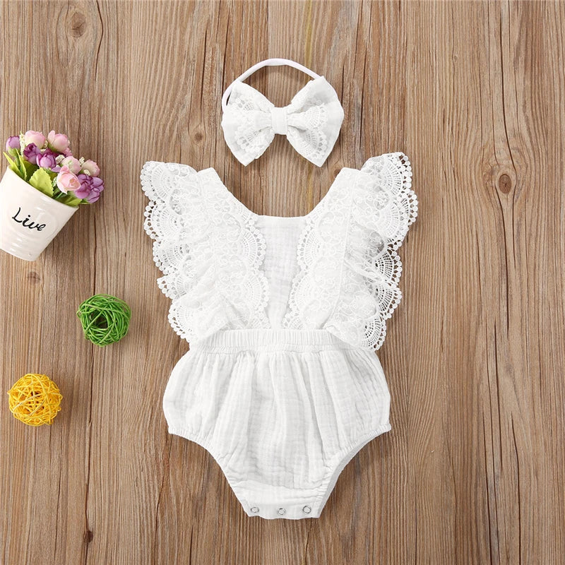 New Summer Toddler Kids Baby Girl Clothes Sister Matching Outfits Lace Tutu Romper Jumpsuit / Lace Floral Dress Sundress Set