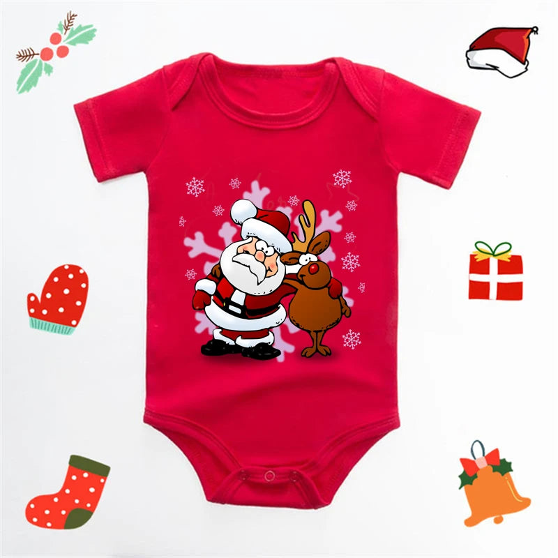 My First Christmas Baby Bodysuit Infant Baby Red 100% Cotton Christmas Romper Toddler Boys Girls New Year Clothes Drop Shipping