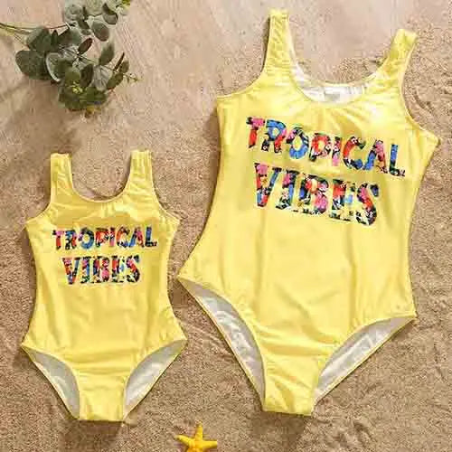 The Price is a Swimsuit Mommy And Me Clothes Family Swimwear For Mother Daughter Swimsuit Matching Bikini Women Girls Clothes