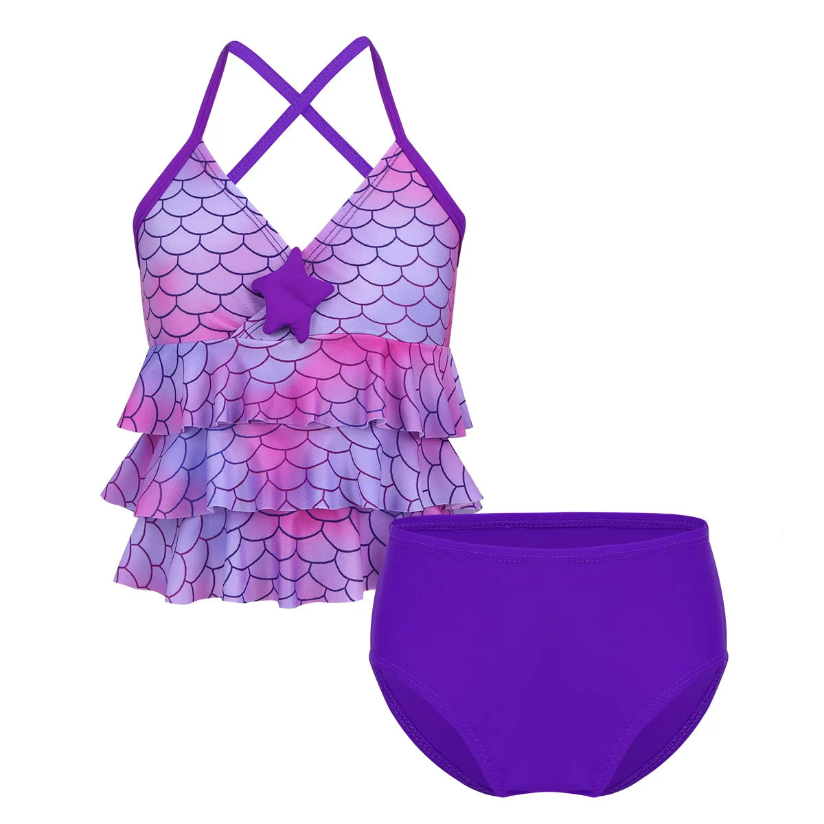 Kids Girls Mermaid Swimsuit Bathing Suit Bikini 2pc Set Swimwear Children's Swimsuit Baby Clothes Summer Beachwear Holiday Sets