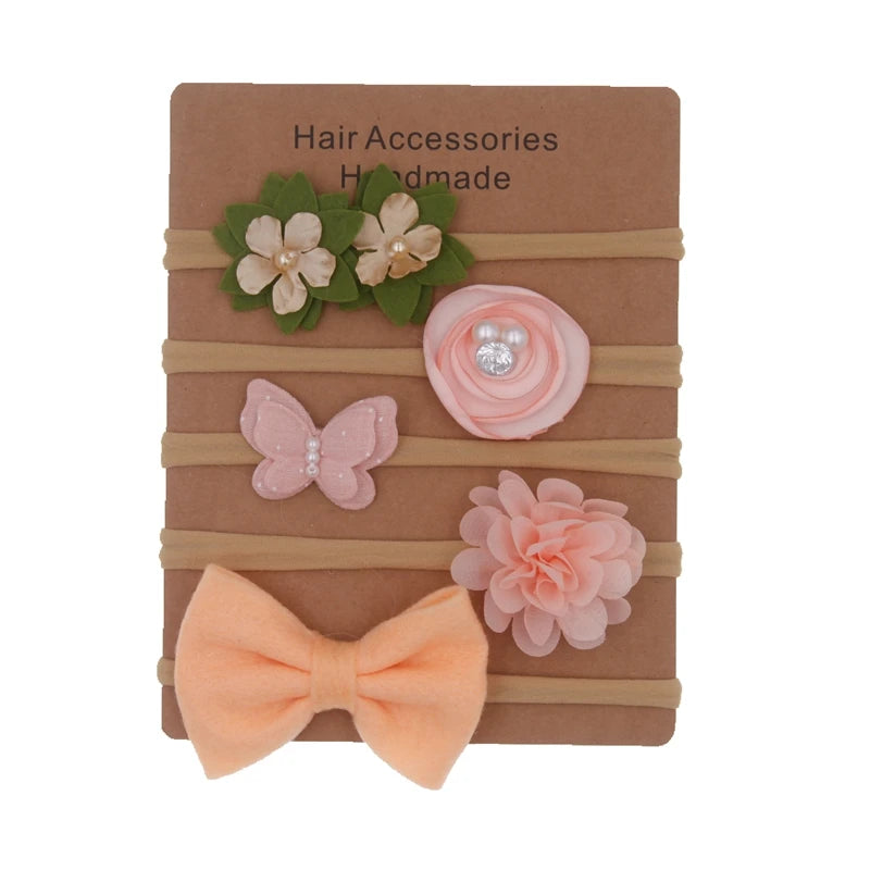 Baby Headbands Newborn hair Bows Kids Toddler headband Elastic Hair Band headwear children Girl Hair Accessories 5pcs/lot