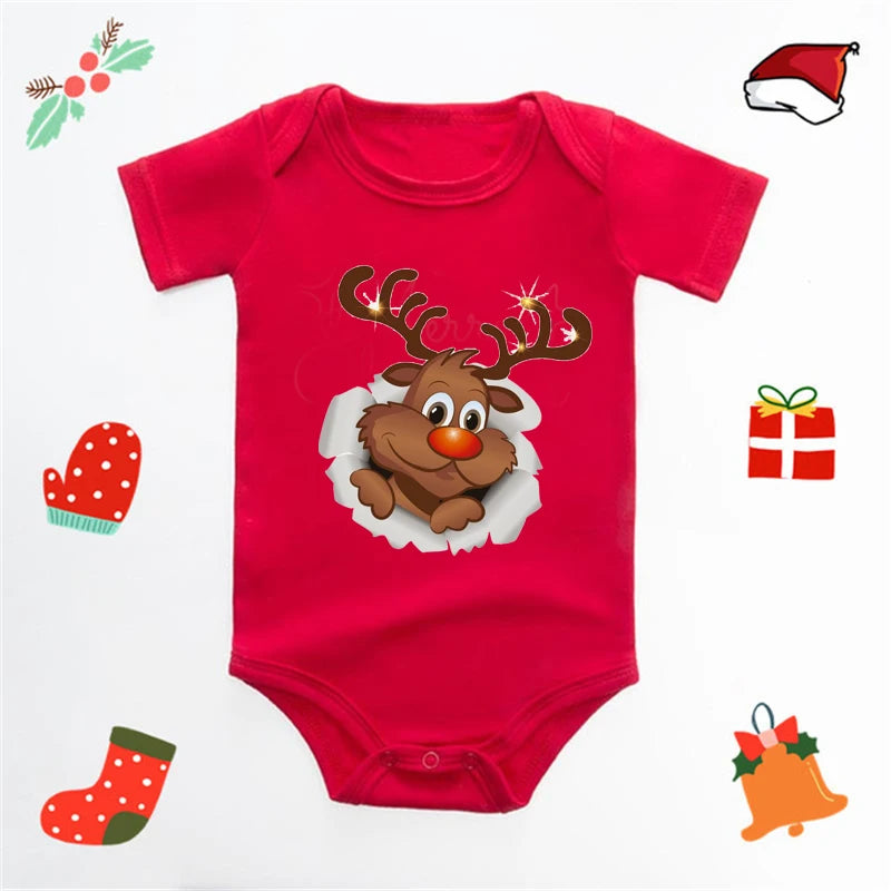 My First Christmas Baby Bodysuit Infant Baby Red 100% Cotton Christmas Romper Toddler Boys Girls New Year Clothes Drop Shipping