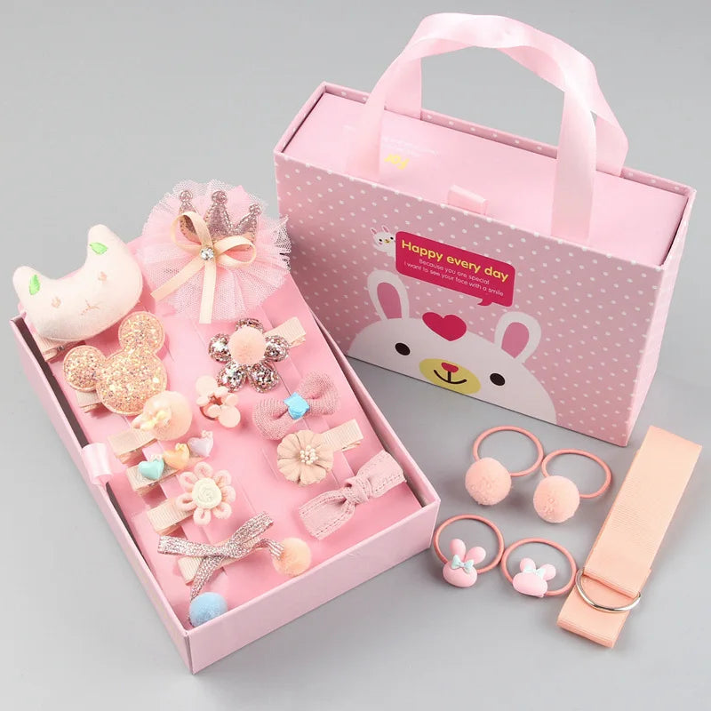 18 Pieces Baby Hair Accessories Princess Headdress Girls Headband Children Barrettes Headband Gift Set