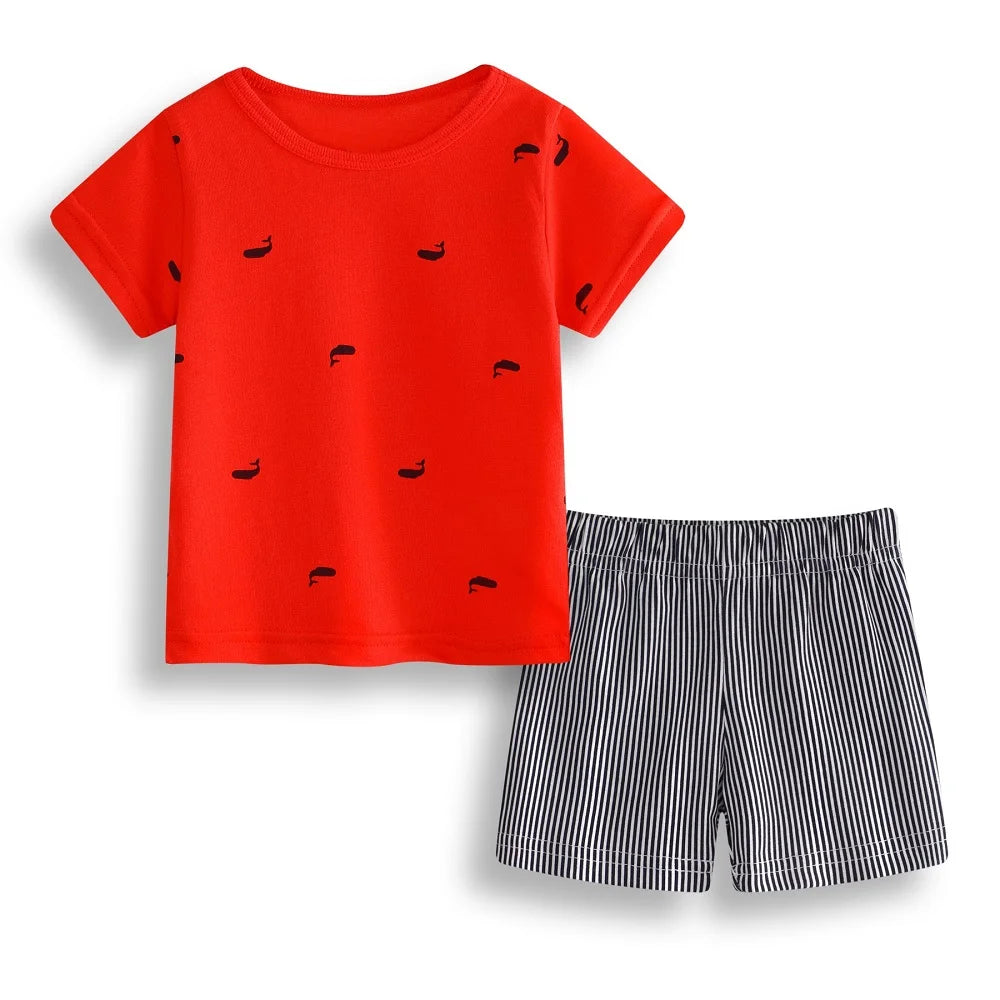 Fashion Baby Girls Clothes Suit Bird Cute Newborn Clothing Sets Toddler T-Shirt Hot Shorts Summer Outfit 6 9 12 18 24 Month Tops