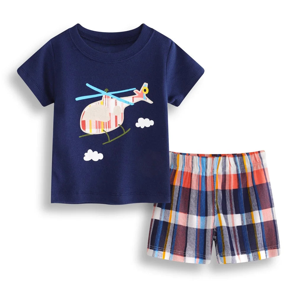 Fashion Baby Girls Clothes Suit Bird Cute Newborn Clothing Sets Toddler T-Shirt Hot Shorts Summer Outfit 6 9 12 18 24 Month Tops