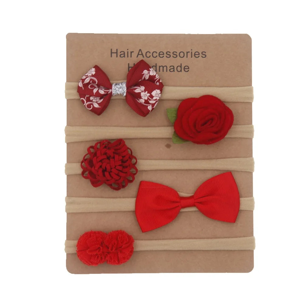 Baby Headbands Newborn hair Bows Kids Toddler headband Elastic Hair Band headwear children Girl Hair Accessories 5pcs/lot