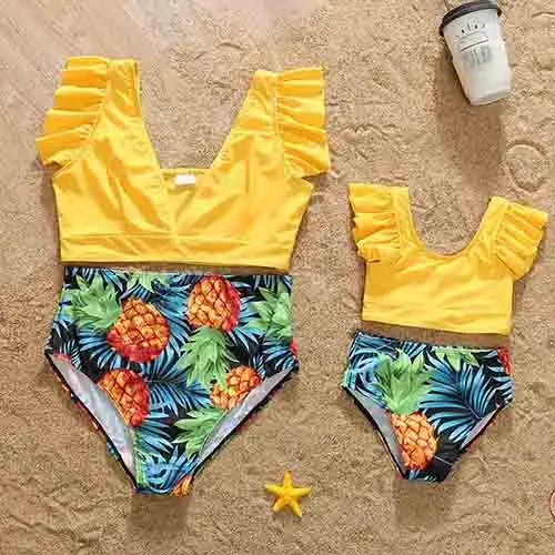 The Price is a Swimsuit Mommy And Me Clothes Family Swimwear For Mother Daughter Swimsuit Matching Bikini Women Girls Clothes