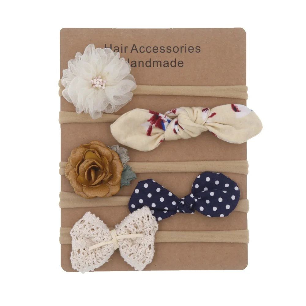 Baby Headbands Newborn hair Bows Kids Toddler headband Elastic Hair Band headwear children Girl Hair Accessories 5pcs/lot