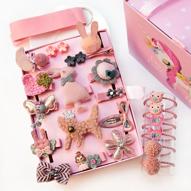 24pcs/Set Baby Hair Clips Cartoon Baby Headband Cute Bow Flower Children Hairpin Barrettes Headwear Baby Hair Accessories NO BOX