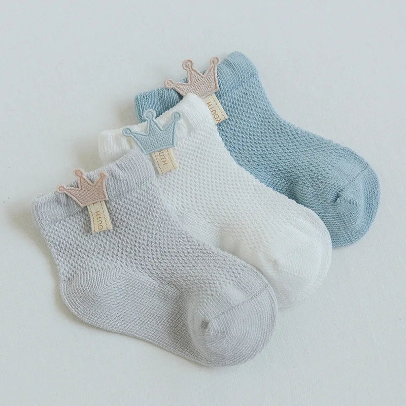 3 Pairs 0-5Y Baby Socks, Children's Socks, Thin Cotton, Breathable Mesh, Baby Socks, Boneless Baby Socks, Cute Accessories Socks
