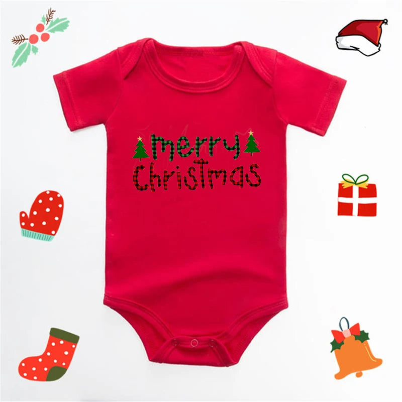 My First Christmas Baby Bodysuit Infant Baby Red 100% Cotton Christmas Romper Toddler Boys Girls New Year Clothes Drop Shipping