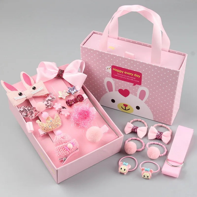 18 Pieces Baby Hair Accessories Princess Headdress Girls Headband Children Barrettes Headband Gift Set