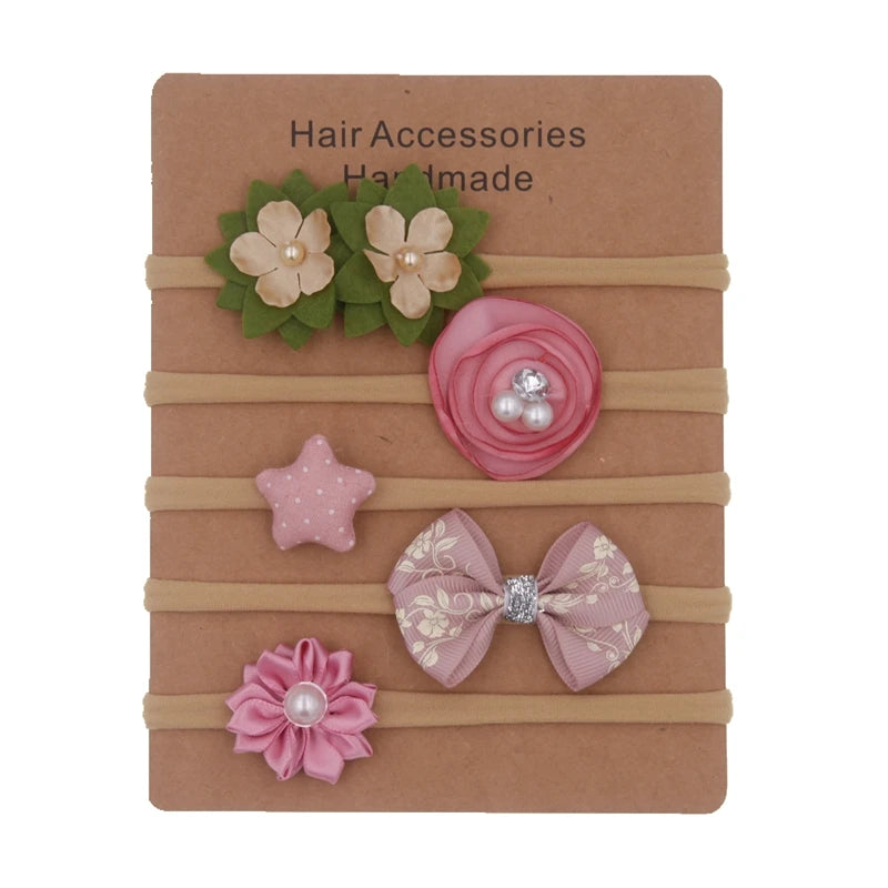 Baby Headbands Newborn hair Bows Kids Toddler headband Elastic Hair Band headwear children Girl Hair Accessories 5pcs/lot
