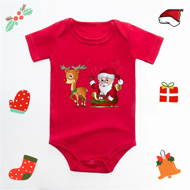 My First Christmas Baby Bodysuit Infant Baby Red 100% Cotton Christmas Romper Toddler Boys Girls New Year Clothes Drop Shipping