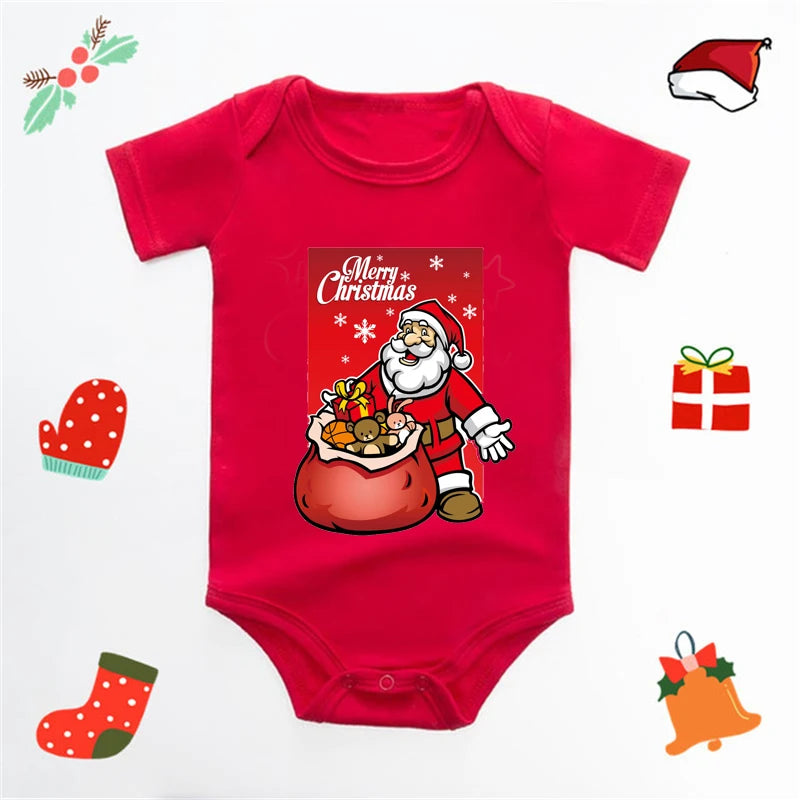 My First Christmas Baby Bodysuit Infant Baby Red 100% Cotton Christmas Romper Toddler Boys Girls New Year Clothes Drop Shipping