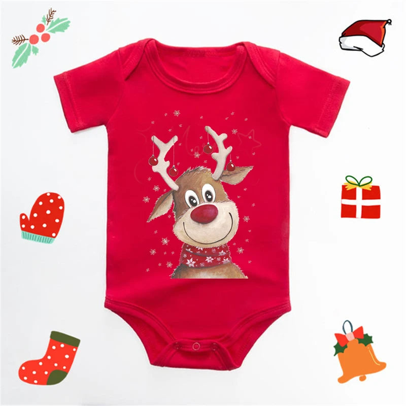 My First Christmas Baby Bodysuit Infant Baby Red 100% Cotton Christmas Romper Toddler Boys Girls New Year Clothes Drop Shipping