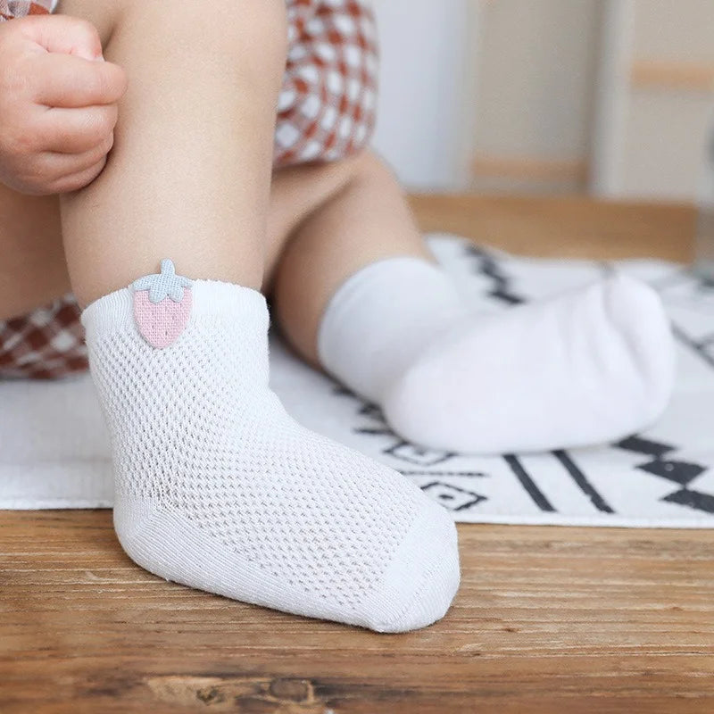 3 Pairs 0-5Y Baby Socks, Children's Socks, Thin Cotton, Breathable Mesh, Baby Socks, Boneless Baby Socks, Cute Accessories Socks