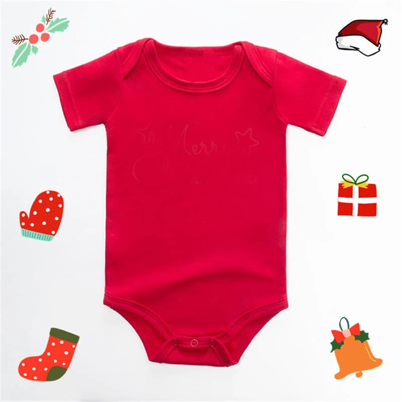 My First Christmas Baby Bodysuit Infant Baby Red 100% Cotton Christmas Romper Toddler Boys Girls New Year Clothes Drop Shipping