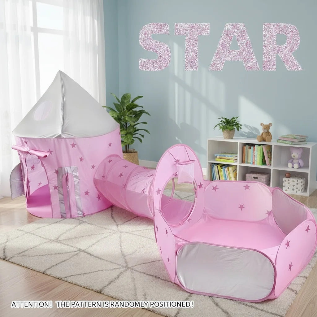 Children's Outdoor Entertainment Play Tent, Play Tunnel - Kids' Ball Pool - Yurt, Space Rocket Toy Playhouse, Princess Fairy Tale Playhouse, Children's Leisure Toy, Kids' Secret Space, Beach and Lawn Toys, Ideal Holiday Gift