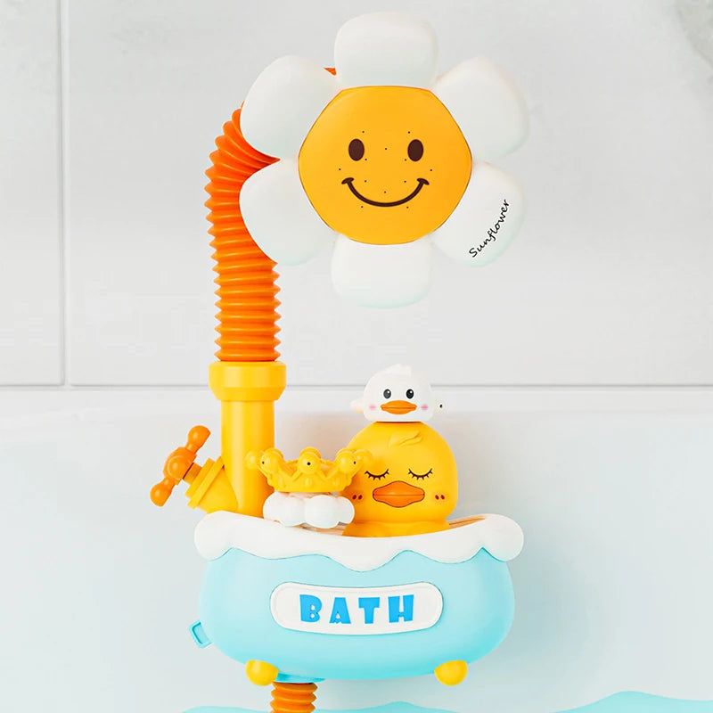 Baby Bath Toys Bath Shower for Toddler 4 in 1 Bathtub Toy with Sunflower Shower 3 Water Spray Sprinkler BathTub Toys for Baby