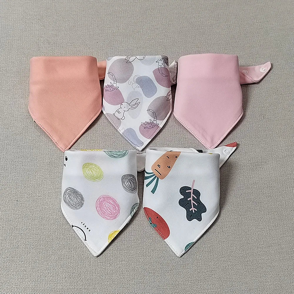 New 5 Pieces/Lot Baby Bib Newborn Feeding Burp Cloth Cotton Kids Triangle Scarf Teething Saliva Towel Soft Bandana Bibs