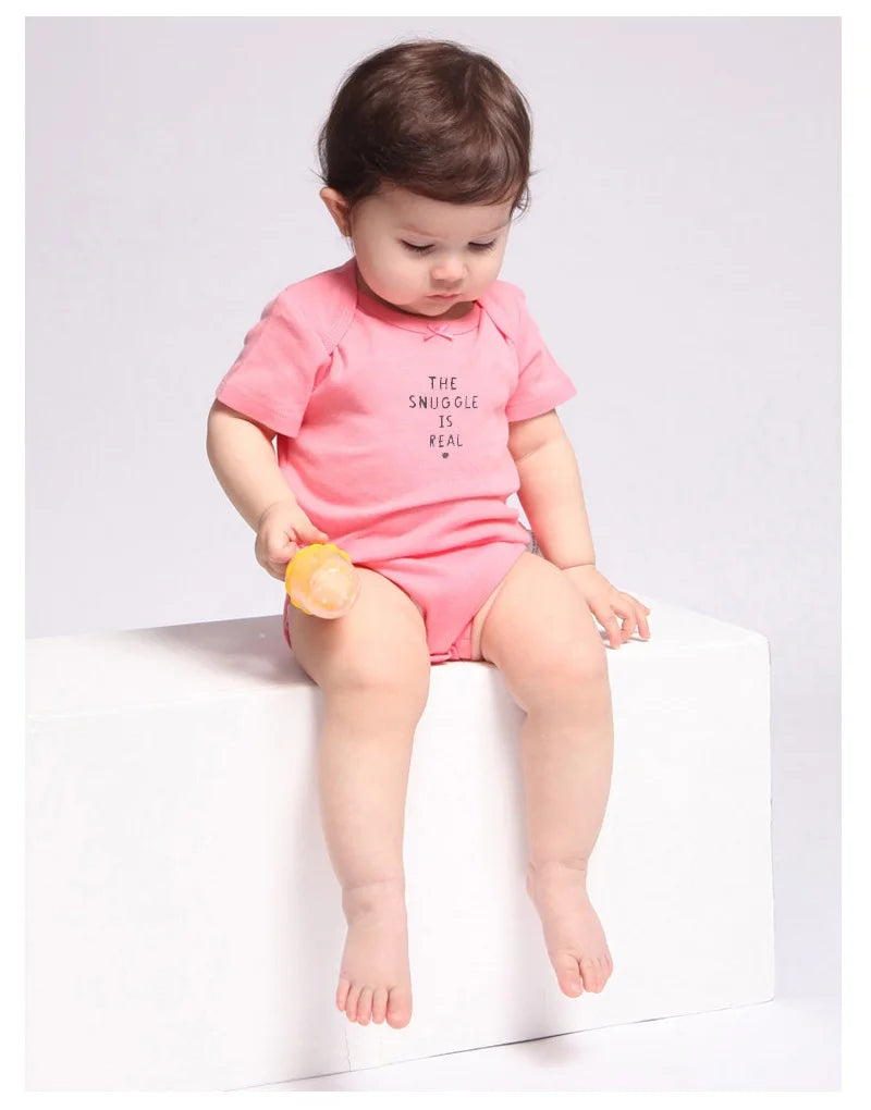 Newborn Baby Girl Boy Clothes Summer Short-Sleeve 100% Cotton Baby Romper Toddler Kids Bodysuit Children's Clothing 5 PCS/SET