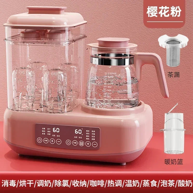 220V Baby Bottle Sterilizer with Drying Two-in-one Warm Milk Heater Constant Temperature Kettle Feeding Milk Mixer Electric AE