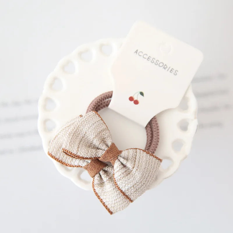 2Pcs Cute Princess Headwear Elastic Headband Children Ropes Baby Girls Bowknot Rubber Hair Band for Kids Headdress Accessories