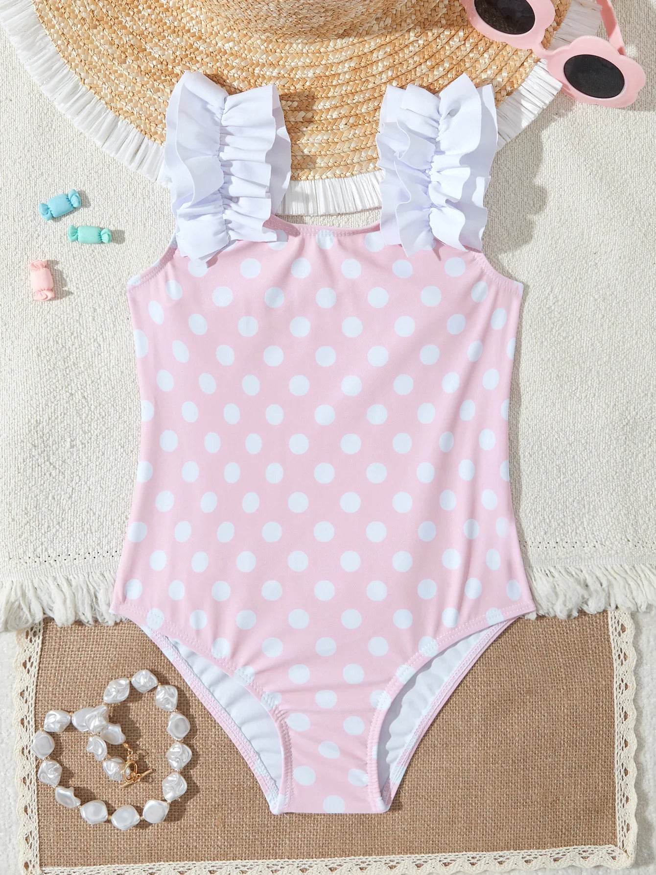 2026 Summer Children Swimsuit 2-8Years Girls Swimsuit Infant Baby Cute Cartoon Sleeveless Bikini Briefs One-piece Swimsuit