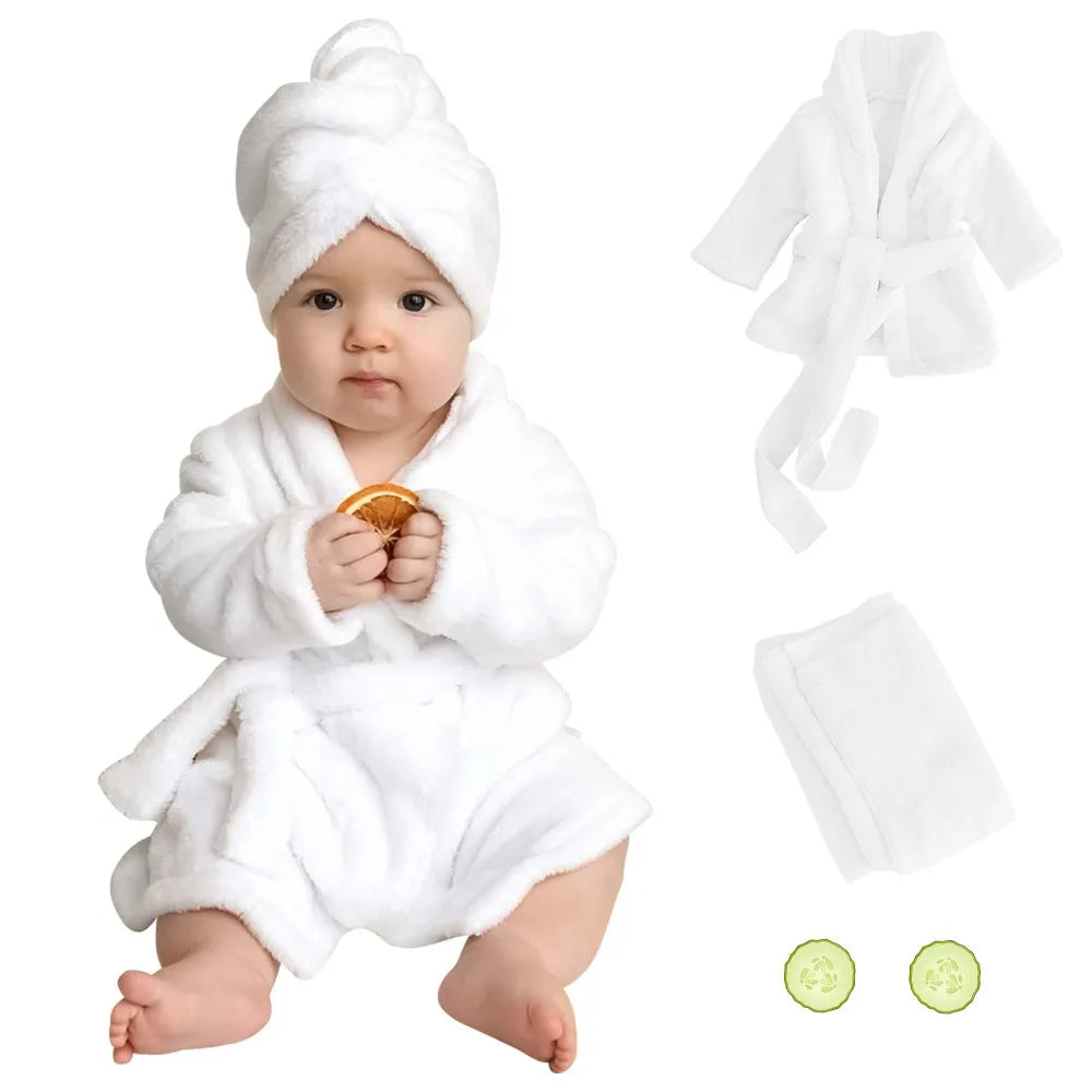 5PCS Newborn Photography Outfits Props Baby  Bathrobes Bath Towel with Slippers Cucumber Infant Girl Boy Photos Accessories