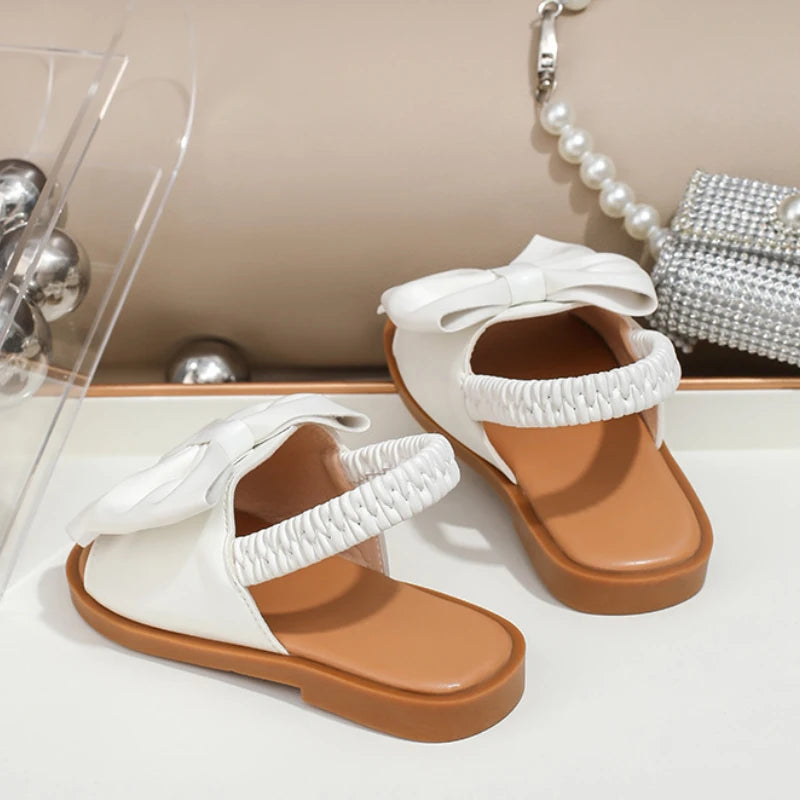 Simple Kids Sandals Summer New Style Girls' Shoes Fashionable Child Slippers Anti Slip Girls Sandals Bow Girls' Slippers