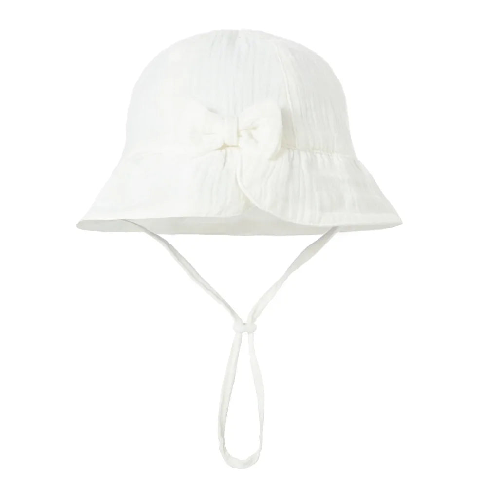 Adjustable Cotton Toddle Bucket Hat Bowknot Love Heart Baby Sunhat Wide Brim Sunscreen Infant Fisherman Hat Girls