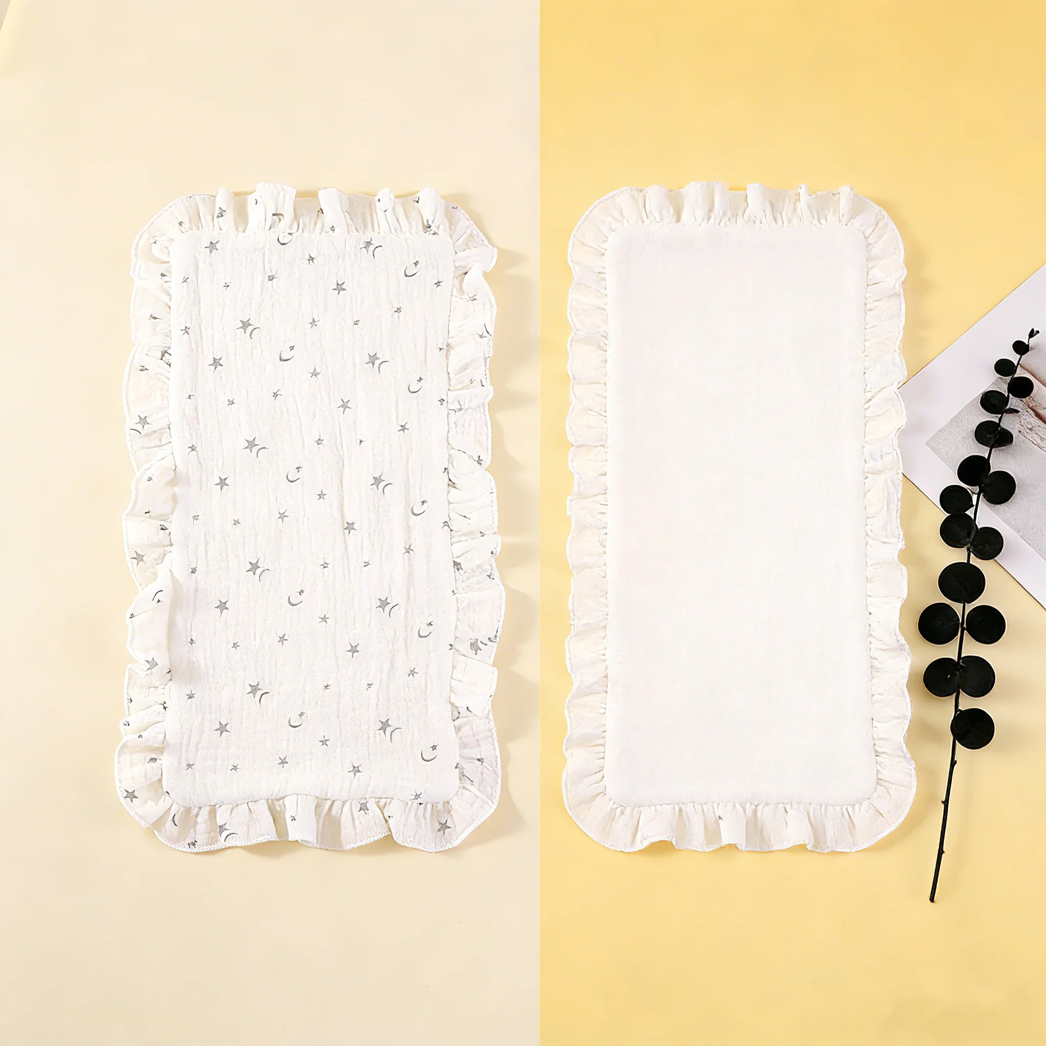 2-Pack Soft Cotton Baby Burp Cloths Bibs for Feeding Time Baby Care Essentials